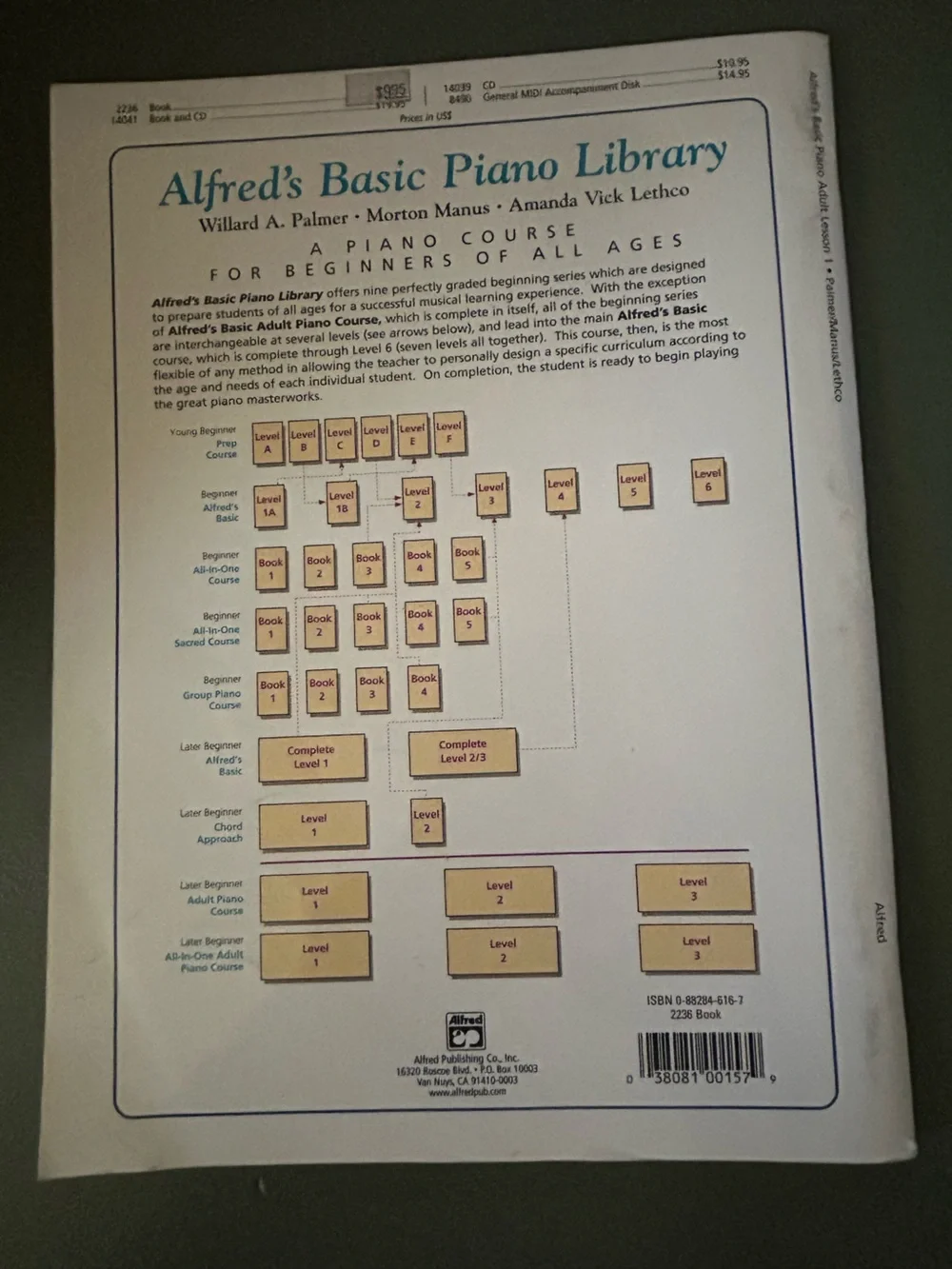 Alfred's Basic Adult Piano Course: Lesson Book Level One